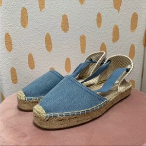 Soludos Blue Espadrille Shoes with Jute Sole